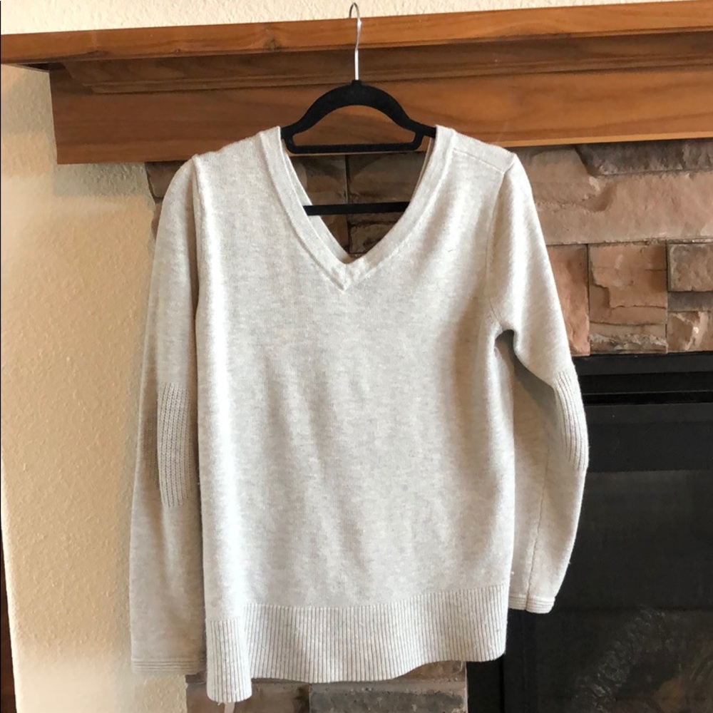 Double V-Neck Gray Sweater
